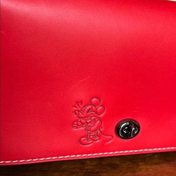 Coach 1941 Disney x Coach Dinky Mickey Red Leather Crossbody Bag - Picture 13 of 15